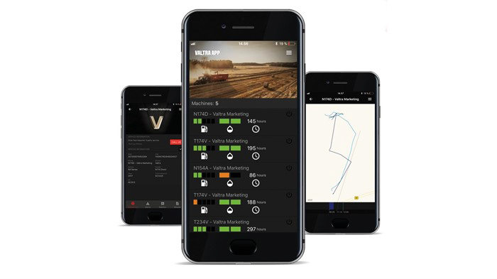 Serviciul de telemetrie Valtra connect pe smartphone